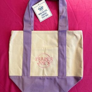 Purple and Cream Limited Edition Trader Joe’s Canvas Tote Bag